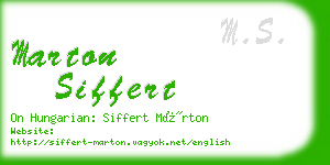 marton siffert business card